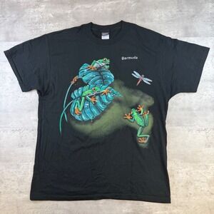 Sherry's Best Bermuda Tree Frog Nature Graphic T-Shirt Black XL